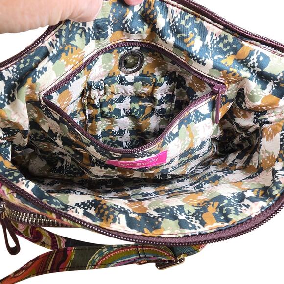Vera Bradley Crossbody Bag Zip and Pockets 9x7x2
Green Pink Purple Paisley - Picture 6 of 7